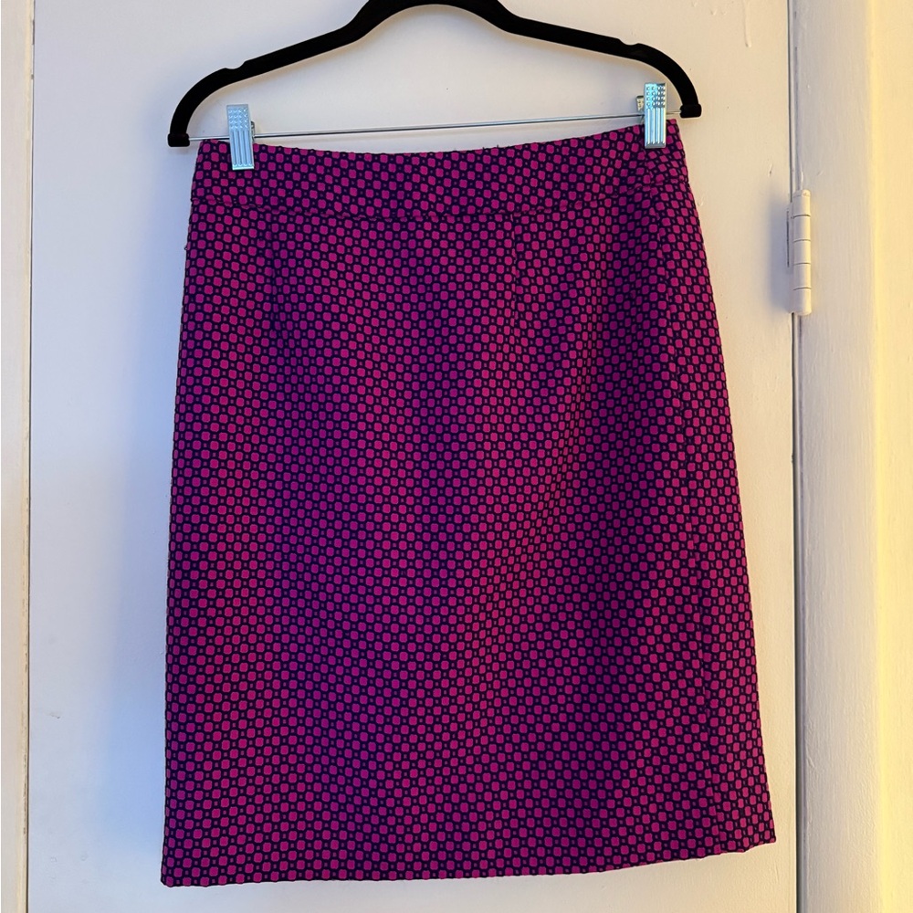 Dark Pink and Navy Square Polka Dot Skirt